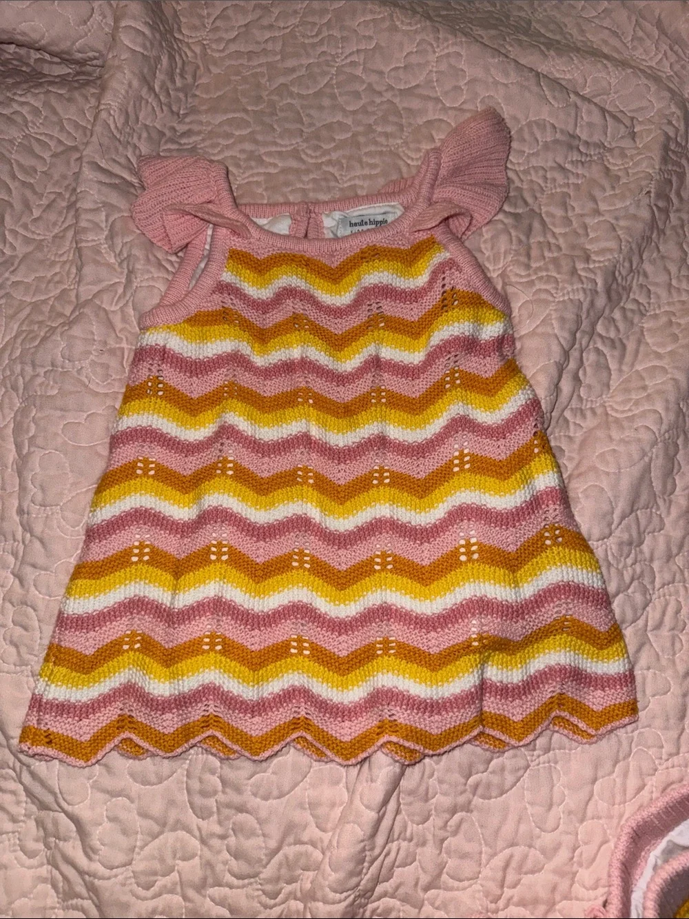 Haute Hippie Pink, Yellow & White Knit Kids Shorts Set